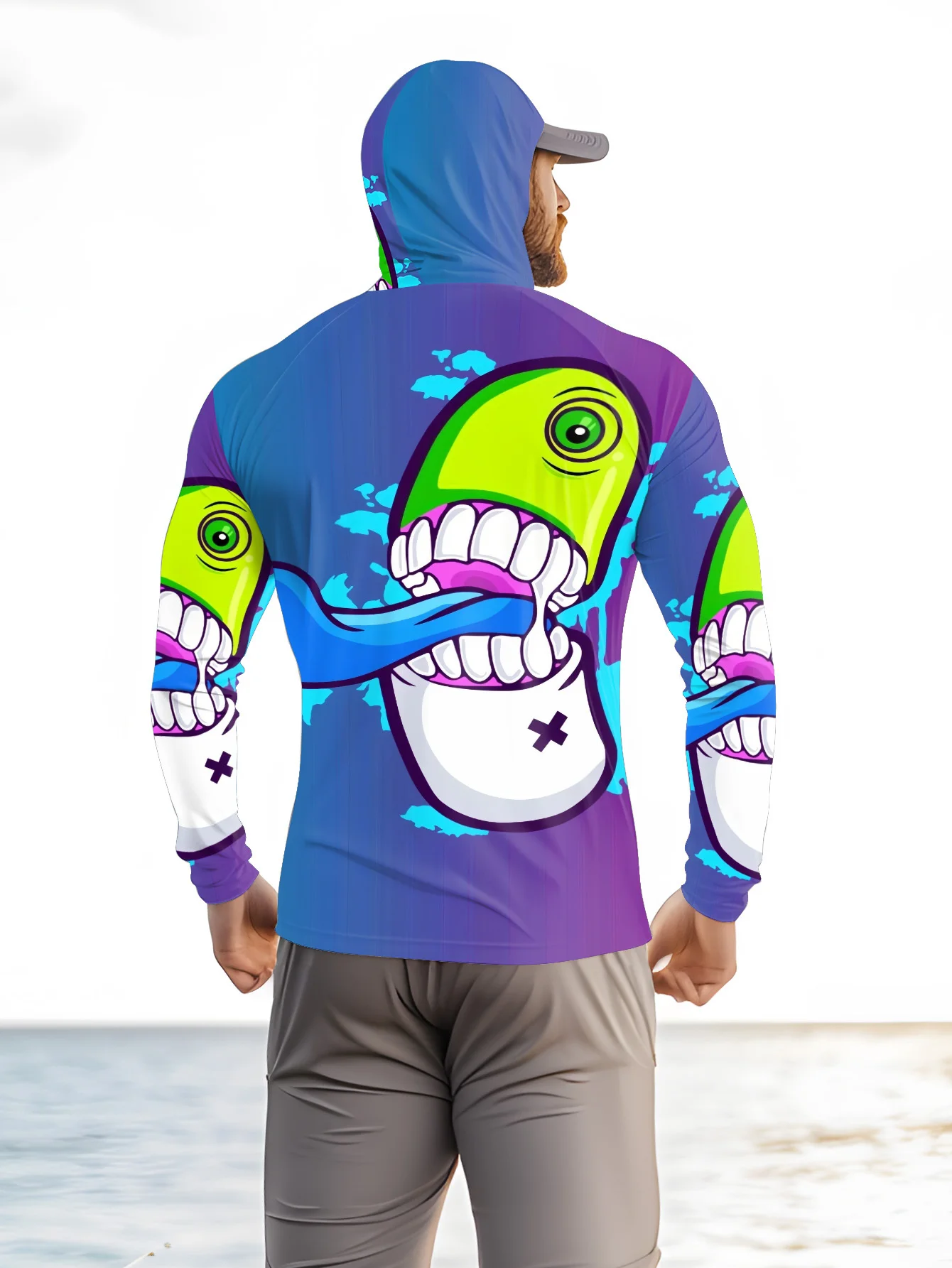 Men Cartoon Monster Graffiti F - Fishing Mask Sun Protection recension och pris