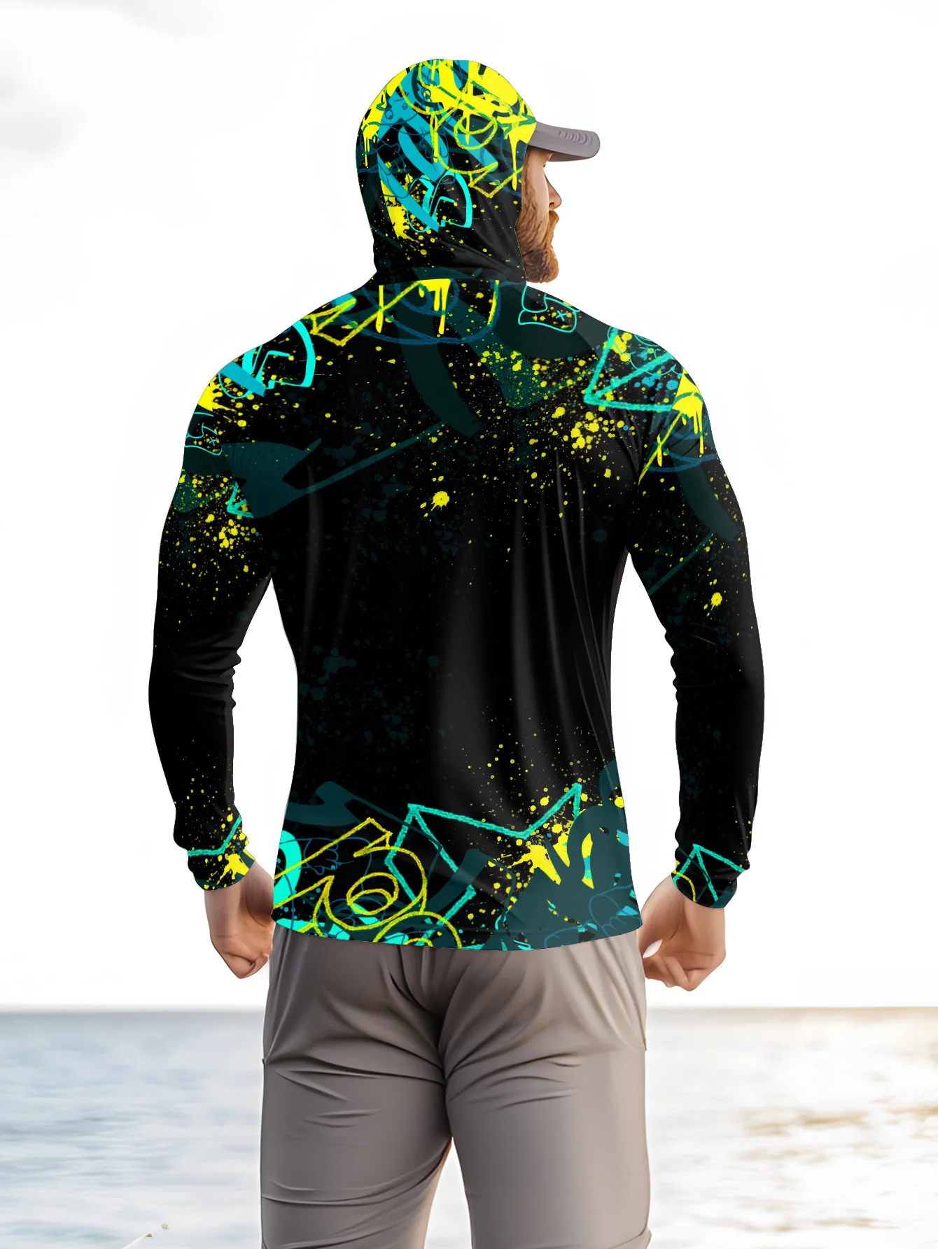 Men UPF50+ Fishing Hoodie With - Fishing Mask Sun Protection recension och pris