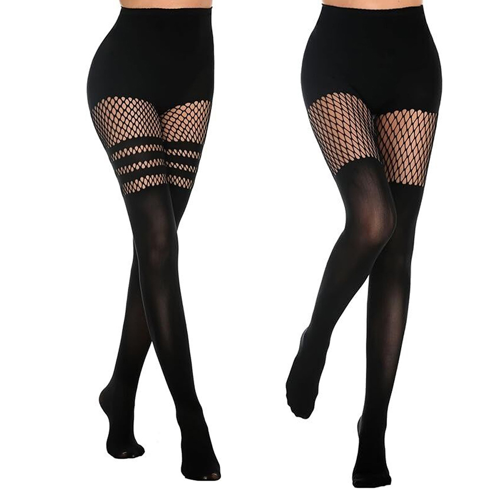 Black Hollow-Out Pantyhose Sus - Fishing Socks recension och pris
