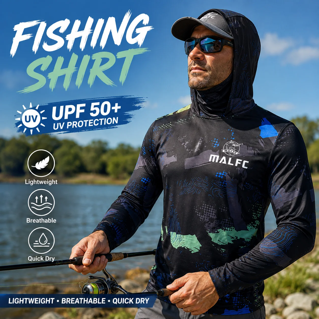 Men's UPF 50+ UV Protection Ho - Fishing Mask Sun Protection recension och pris