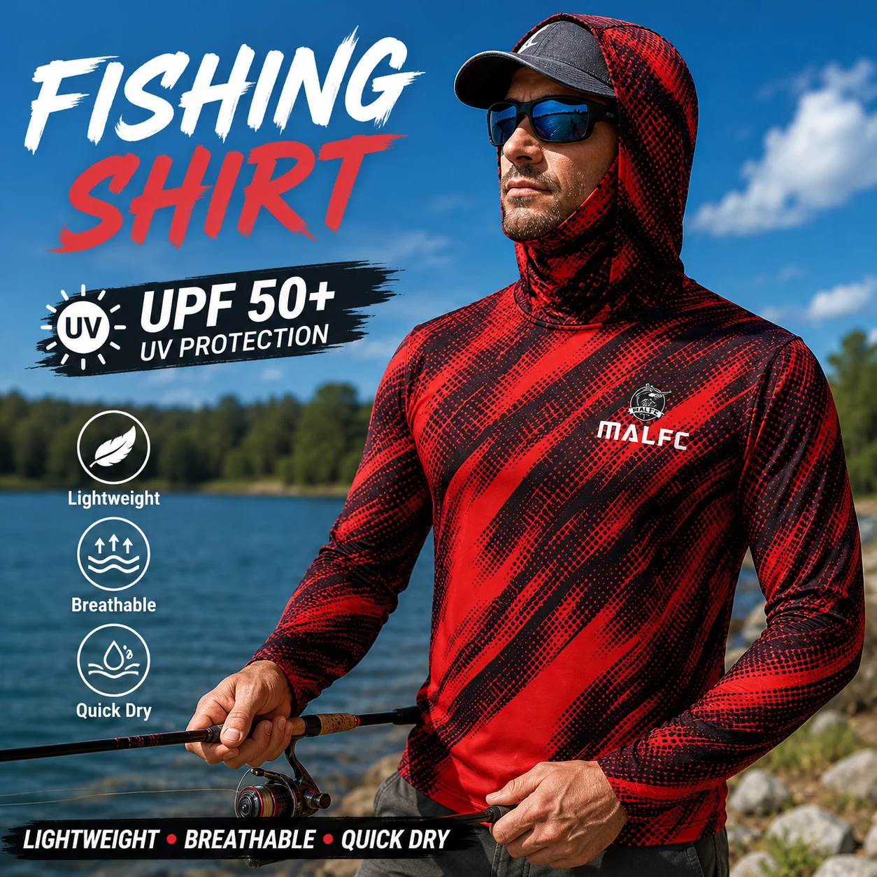 Men's UPF 50+ UV Protection Ho - Fishing Mask Sun Protection recension och pris